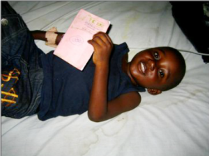 Boy holding a book