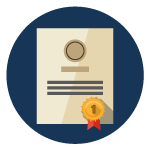 Illustration of a certificate of achievement.